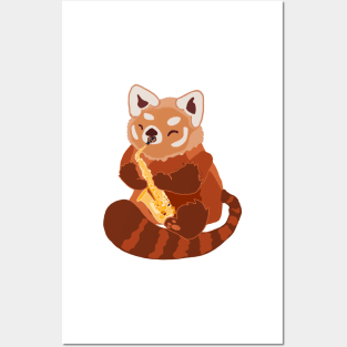 Red Panda Sax Posters and Art